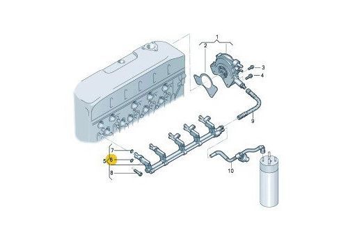 Кольцо топливной рейки маленькое VAG N90955703