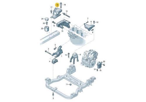 Подушка двигателя R AXB,AXC,AXA VAG 7H0199256F