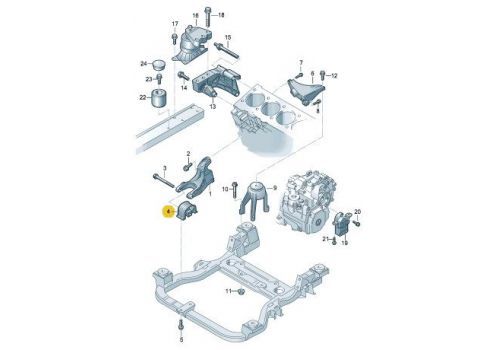 Подушка двигателя передняя BKK,BDL VAG 7H0199848B
