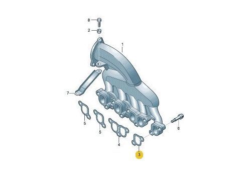 Прокладка впускного коллектора AXD AXE BJL 2.5 VAG 070129717