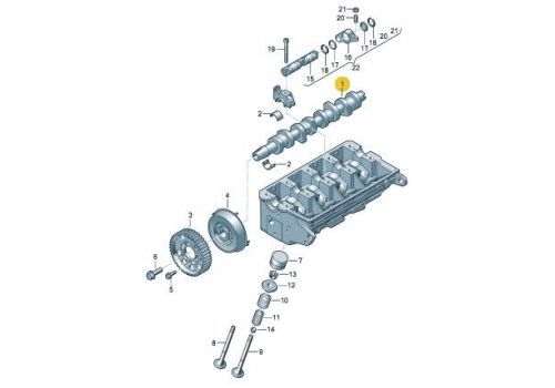 Распредвал 1,9 AXC AXB Kolbenschmidt 50006304