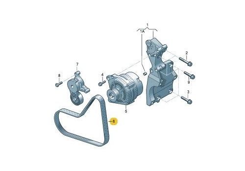 Ремень генератора AXB,AXC,BRR,BRS 2006>> VAG 038903137R