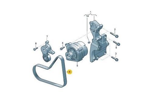 Ремень генератора с кондиционером AXB,AXC,BRR,BRS 2006>> VAG 038903137S