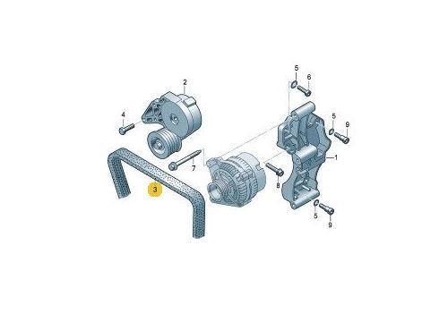 Ремень генератора с кондиционером AXA AXB AXC >>2006 VAG 06A260849C