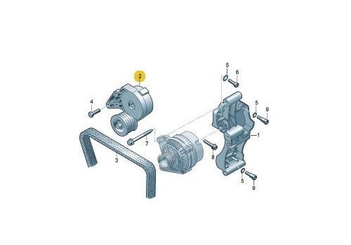 Ролик натяжителя ремня генератора с натяжителем AXB.AXC >>2006 VAG 038903315AE
