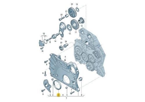 Сальник коленвала задний 2.5 + TOUAREG VAG 070103051A