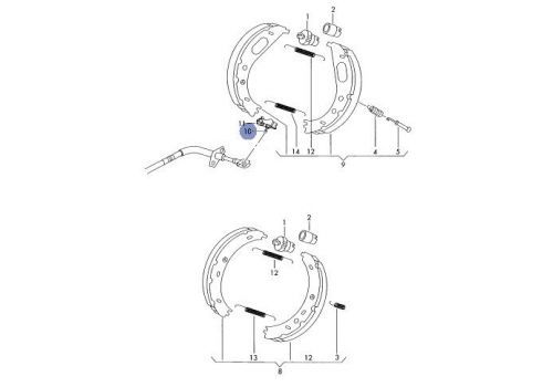 Распорка задних тормозных колодок штифт VAG 2D0609581