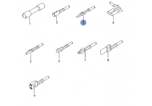 Корпус плоского разъема провод с 2 контантактоми 4 QMM 4,8MM VAG 000979302E