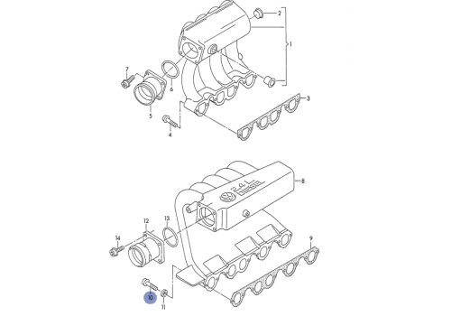 Болт впускного коллектора VAG N0447553