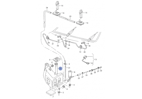 Бачок омывателя большой VAG 701955453C