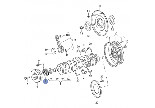 Шестерня коленвала VAG 074105263B