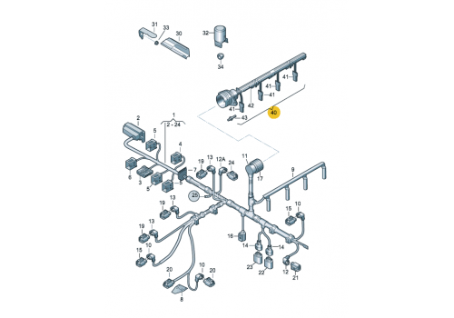 Жгут проводов для форсунок 1.9 VAG 038971600