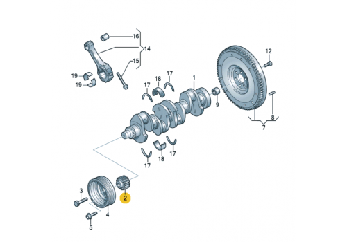 Шестерня коленвала VAG 03P105263C