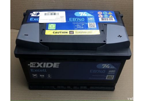 Аккумулятор 74AH/680A EXIDE EB740