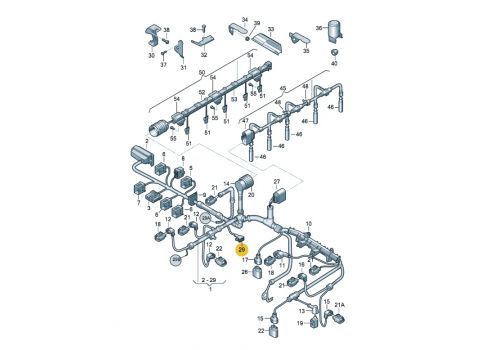 Корпус плоского разъема полукруглый 1 контак стартер T-5 TE PARTS 7741136 VAG 1K0973751