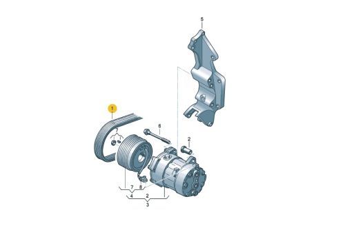 Ремень генератора с кондиционером AXA AXB AXC >>2006 BOSCH 1987946200