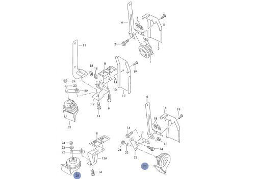 Клаксон рупорный комплект 2 штуки BOSCH 9320335007