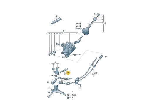 Рычаг переключения передач промежуточный фиксатор VAG 1K0711522