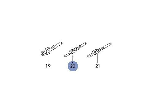 Корпус плоского разъема провод с 2 контантактоми 2,5 QMM 2,8MM VAG 000979226E