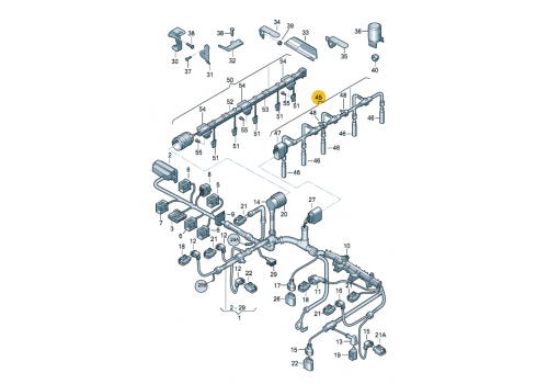 Жгут проводов для свечей накала 2.5 VAG 070971277B