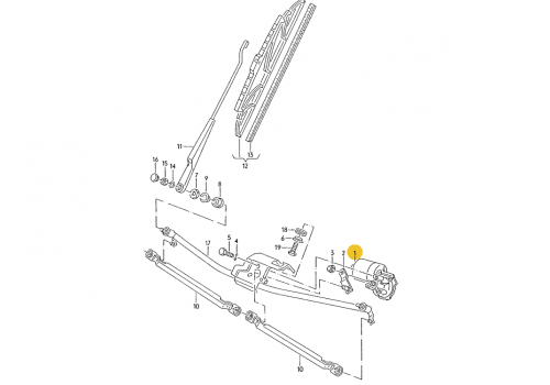 Моторчик стеклоочистителя VAG 1J0955119 Б/У