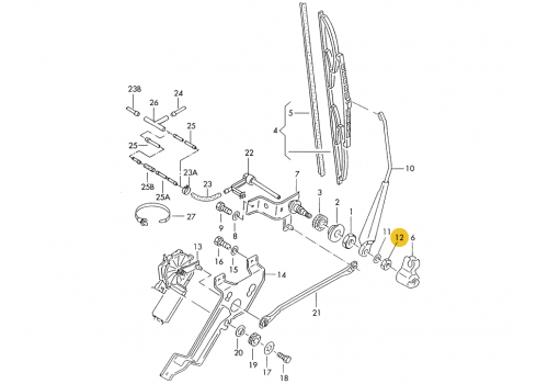 Привод стеклоочистителей гайка маленькая M8 VAG N0111513
