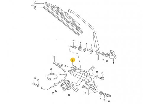 Привод стеклоочистителей на зданию дверь хлопушку VAG 701955702B Б/У