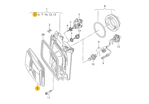 Стекло фары PR-AC1 L DEPO 474-41111-4L