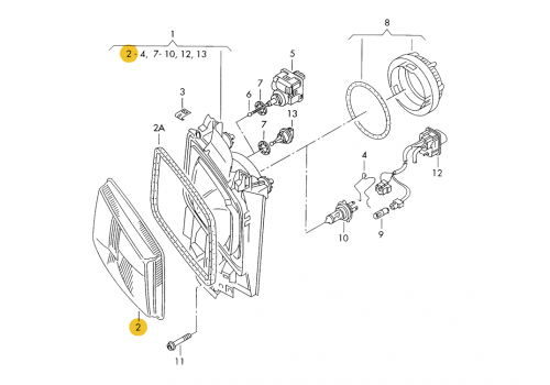 Стекло фары PR-AC1 R DEPO 474-41111-4R