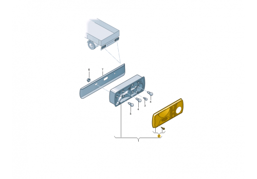 Фонарь задний стекло грузовая платформа левое VAG 2E0945111