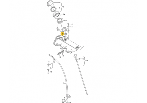 Горловина маслозаливная кольцо VAG N90466301
