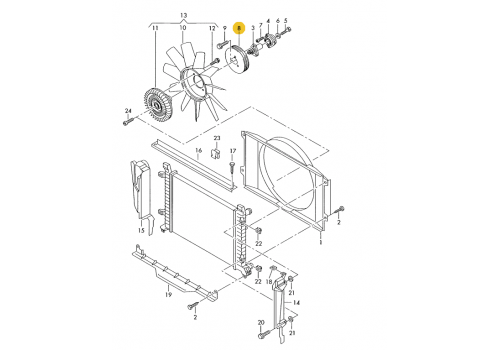Шкив виско-вентилятора VAG 074121031C