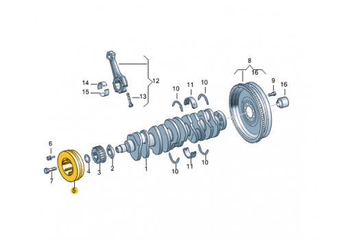 Шкив коленвала VAG 076105251C