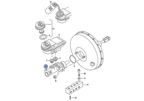 Главный тормозной цилиндр (без АБС) до 96 BREMBO M85046