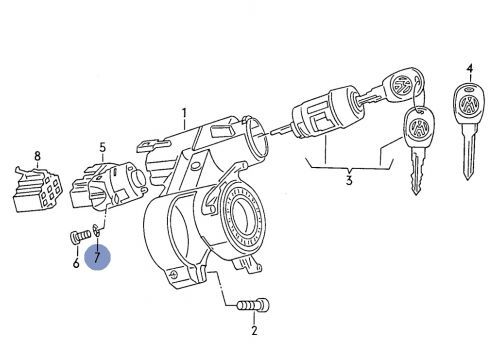 Контактная группа замка зажигания гровер VAG N0120032