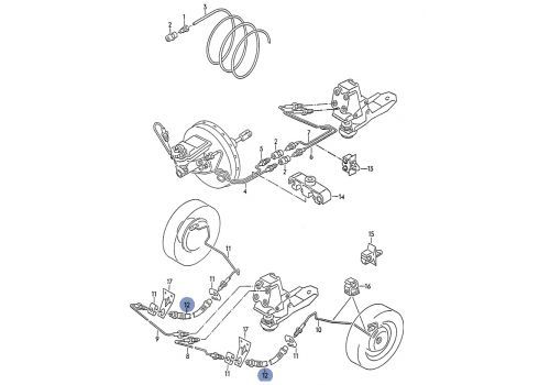 Трубка тормозная резиновая задняя 180mm BREMBO T85016