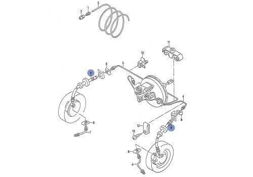 Трубка тормозная резиновая передняя 350mm >> BREMBO T85042