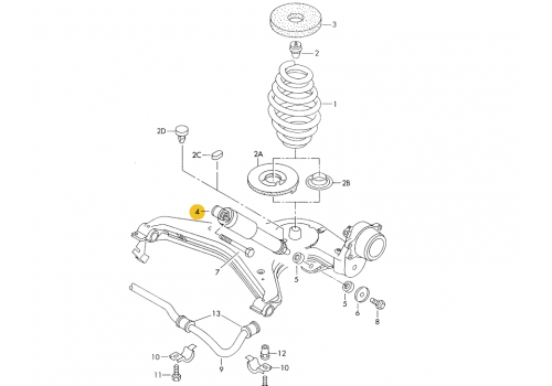 Амортизатор задний газ VAG 701513031N