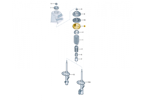 Амортизатор передний опорный подшипник 2015 >> VAG 7LA412249