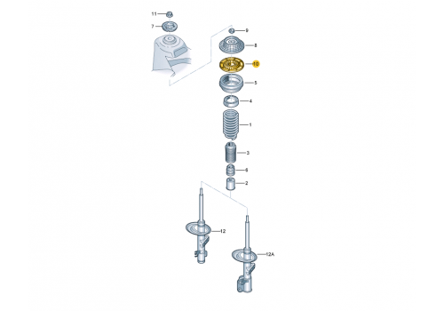Амортизатор передний тарелка пружины VAG 7H0412341