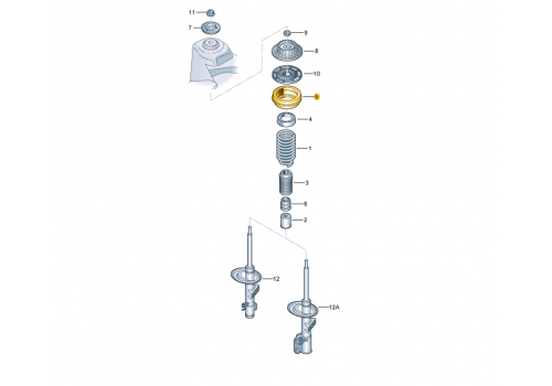 Амортизатор передний опорный подшипник BOGE 88-385-L