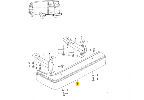 Бампер задний L ->>93 VAG 281807311E