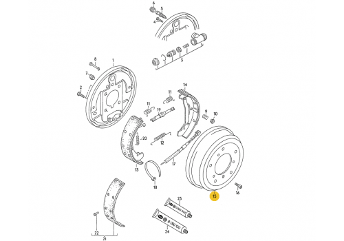 Барабан задний тормозной односкатный LT35 VAG 291609617A