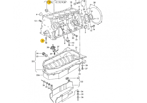 Болт бугеля коленвала М10х80 VAG N90130001