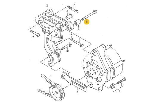 Болт генератора верхний М10х95 VAG N90628303