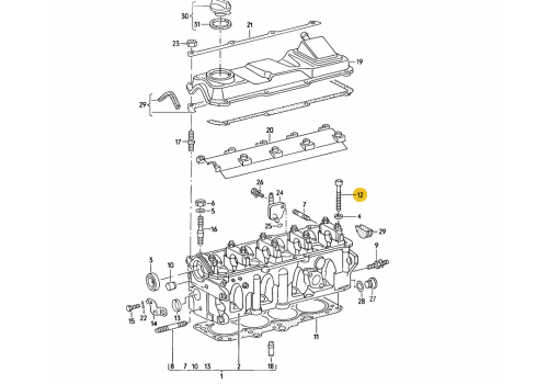 Болт головки блока М12x115 VAG 068103384A