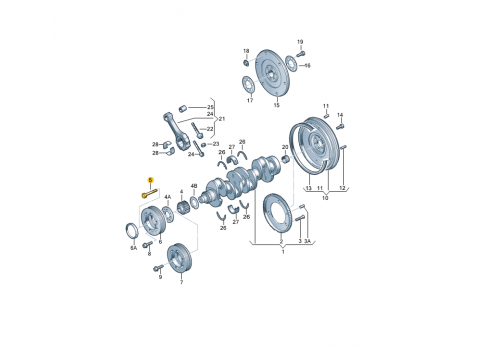 Болт коленвала М16х54   VAG WHT005322
