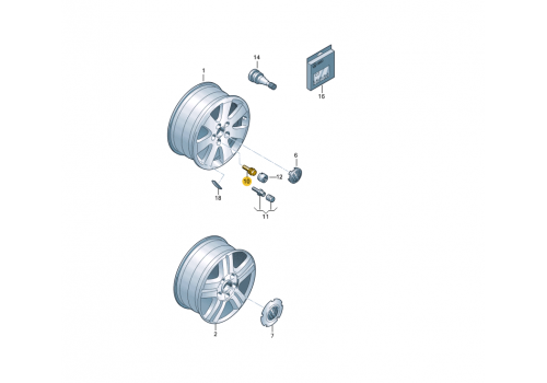 Болт колесный М14х51 + Touareg VAG WHT002529