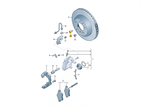 Болт крепления тормозного диска М10х1x13x19 VAG N91017302