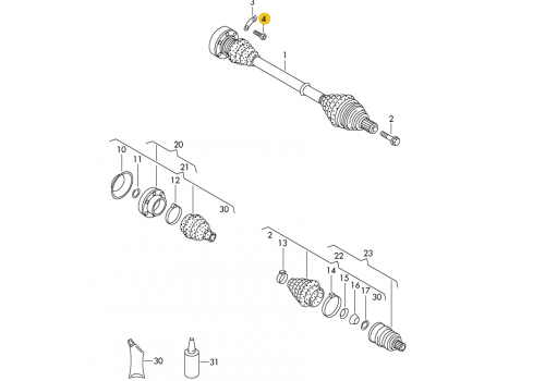 Болт на ШРУС внутренний М12x50 150 л.с. VAG N10527901